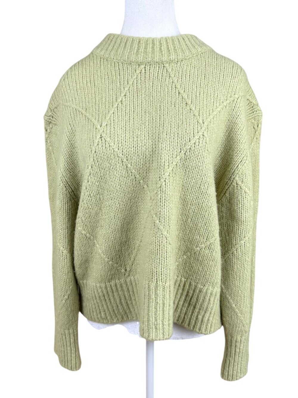 Everlane Sweater Sage Green Merino Wool, Cotton, Alpaca Blend Chunky Knit Boxy